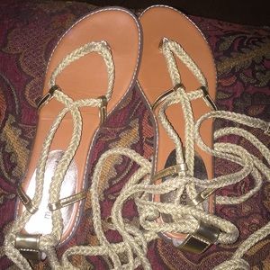 Gold madden girl gladiator sandals